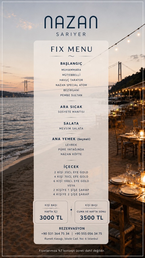 Nazan Sarıyer Fix Menü